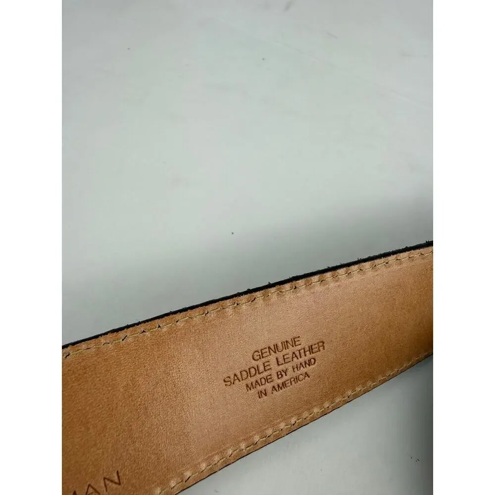 Stylish Martin Dingman Men's Brown Saddle Leather Belt - Size 100/40
